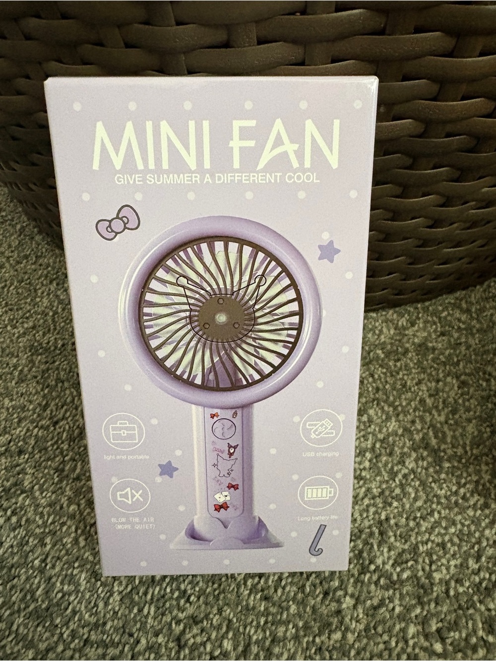 Mini Fan Portable Handheld Fan - White/Pink